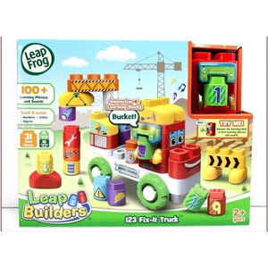 LeapFrog LeapBuilders 123 FIX-IT TRUCK 100+ Phrases Sounds Blocks & Cubes *NEW*
